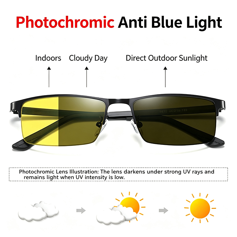 Blue Light Glasses - نظارات صفراء للرؤية الليلية متغيرة اللون