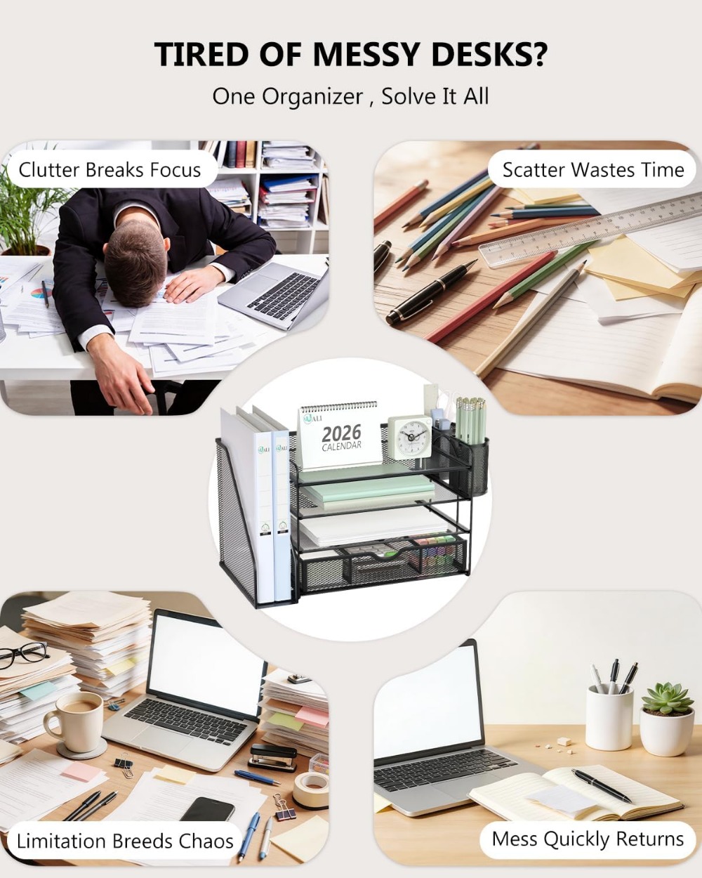 منظم ملفات مكتبي من 4 طبقات مع - مراجعة Home Office Image وسعره